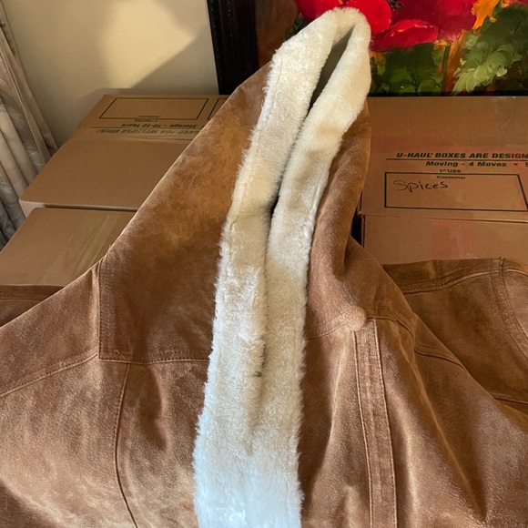 Covington Leather Suede Coat, faux fur lining - Picture 3 of 7